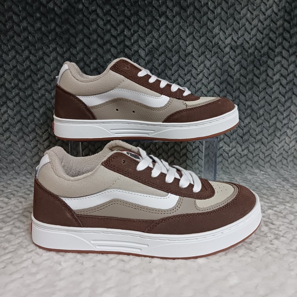 Vans Estazzo Men's Skateboard Sneaker Shoes Brown White Size 7.5
